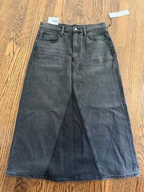 Joe's Jeans Black Vintage Stretch Size 30 Denim Skirt with Front Slit